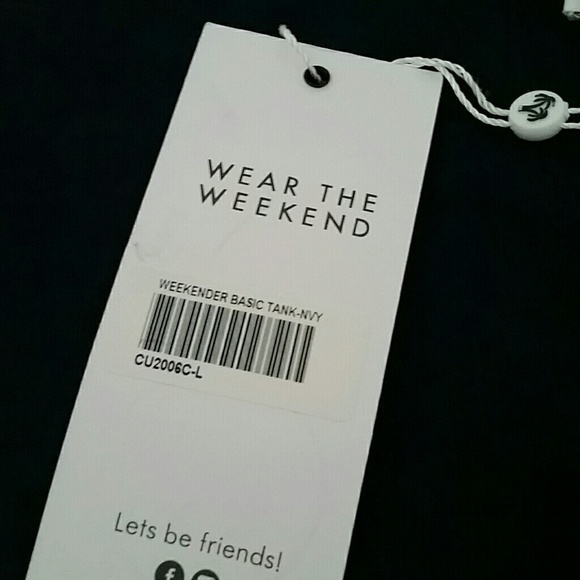 Tee Ink Weekender Basic Navy Men's Cotton Tank Top Workout Laungewear Sz L - Picture 5 of 6